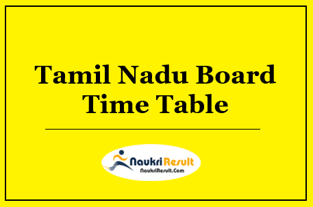 TN Board Time Table