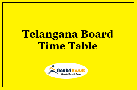 Telangana Board Time Table