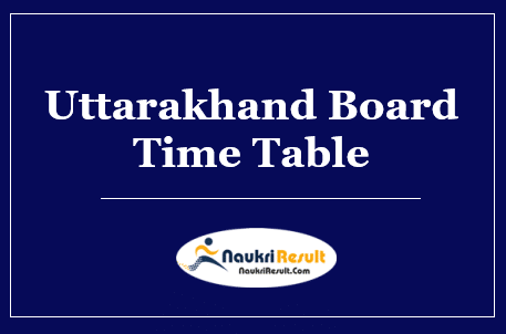 Uttarakhand Board Time Table