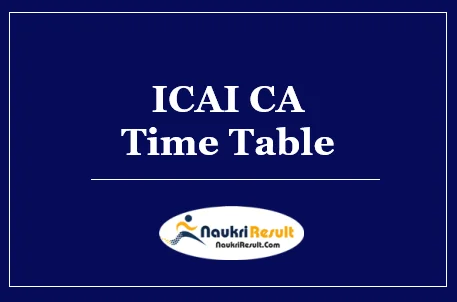 ICAI CA Time Table