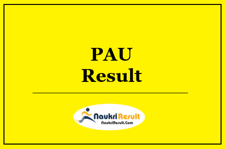PAU Result 2022 | Punjab Agricultural University UG & PG Exam Result