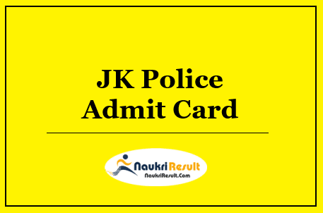 JK Police Constable PET PST Admit Card 2022 | Physical Tests Schedule