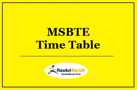 MSBTE Time Table