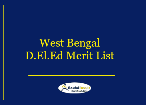 West Bengal D.El.Ed Merit List 