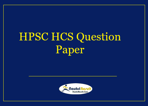 HPSC HCS Prelims Question Paper 