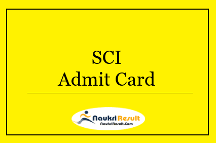 SCI Assistant Manager Admit Card 2022 | Check AM Exam Date