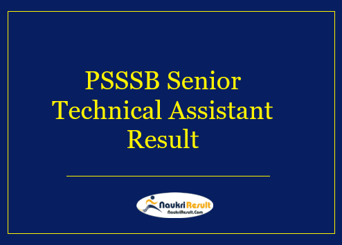 PSSSB Senior Technical Assistant Result