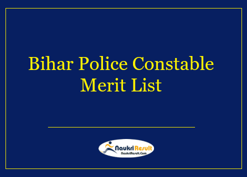 Bihar Police Constable Merit List 