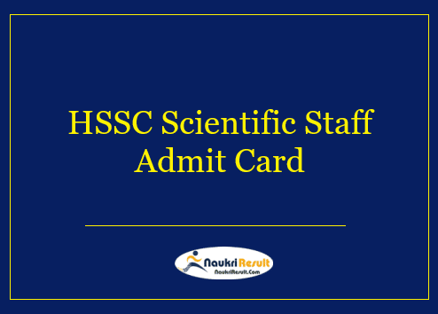 HSSC Scientific Staff Admit Card 