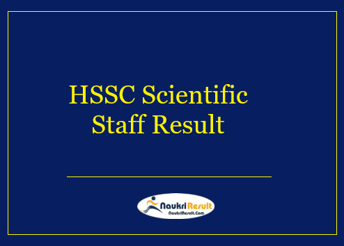 HSSC Scientific Staff Result