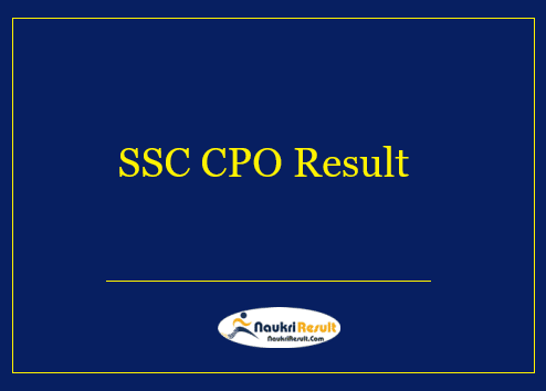 SSC CPO Result 2022