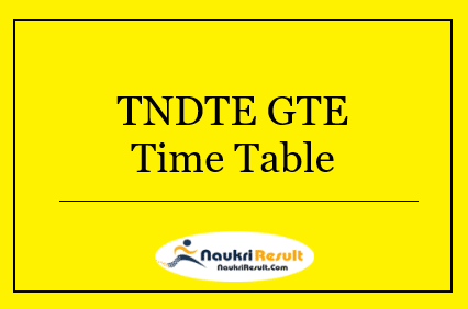 TNDTE GTE Time Table 2022 | Check Typewriting Paper Dates