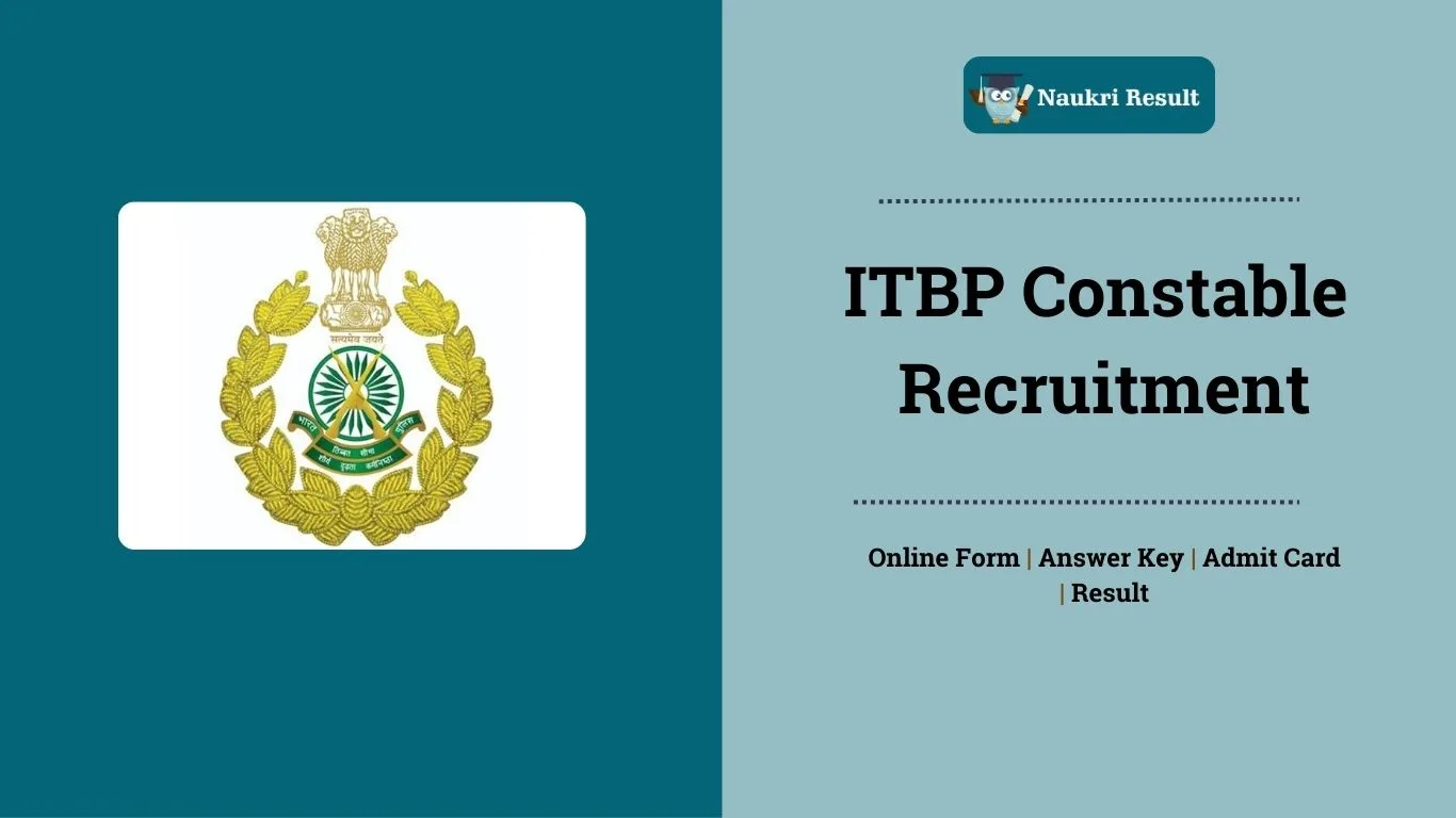 ITBP Constable Kitchen Services Recruitment Online Form 2024