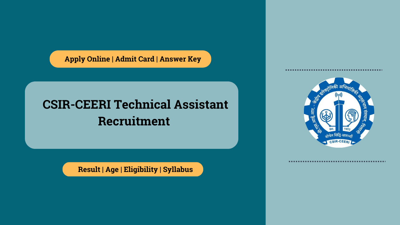 CSIR-CEERI Technical Assistant Recruitment 2024