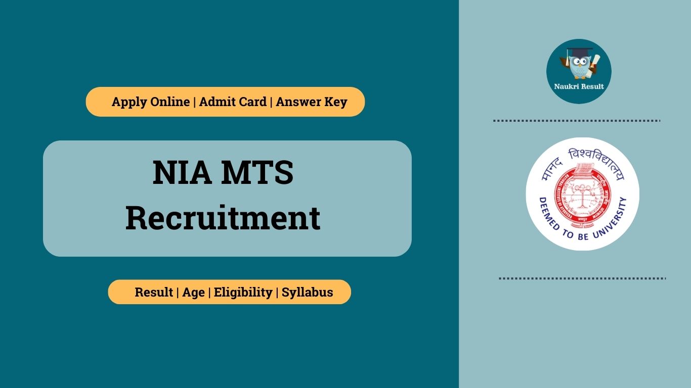 NIA MTS Recruitment 2024 